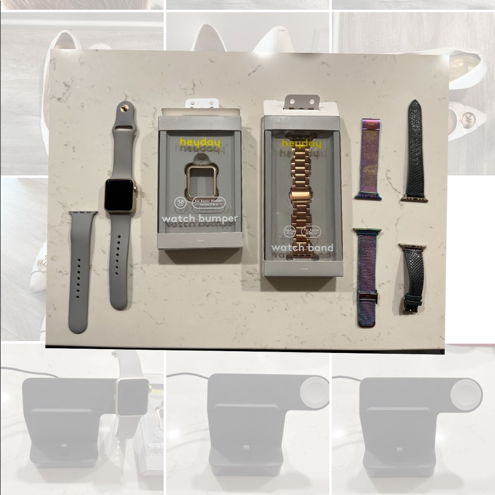 Apple watch series 1, 38mm + Accessories + Belkin Powerhouse Charge Dock